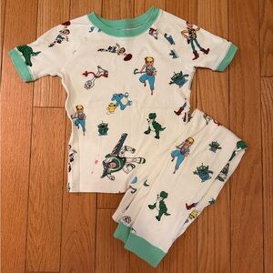 Hanna Andersson Disney Collab Toy Story 2 Kids Pajama Set with Green Trim